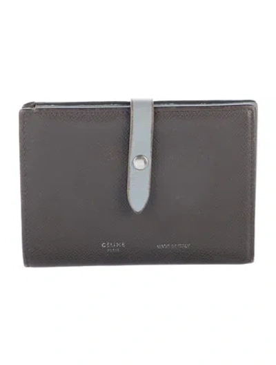 Pre-owned Celine 2018 Strap French Purse Wallet In Gray