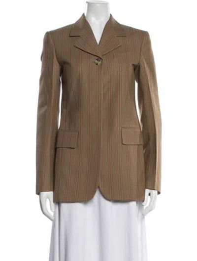 Pre-owned Celine 2018 Wool Blazer In Brown/neutrals