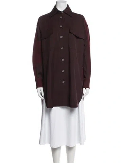 Pre-owned Celine 2018 Wool Jacket In Burgundy