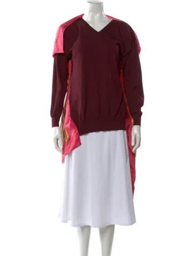 Pre-owned Celine 2018 Wool Sweater In Burgundy