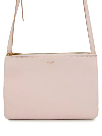 Pre-owned Celine 2018-2026 Small Lambskin Trio Crossbody Bag In Pink