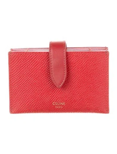 Pre-owned Celine 2019 Accordion Card Holder French Purse In Red