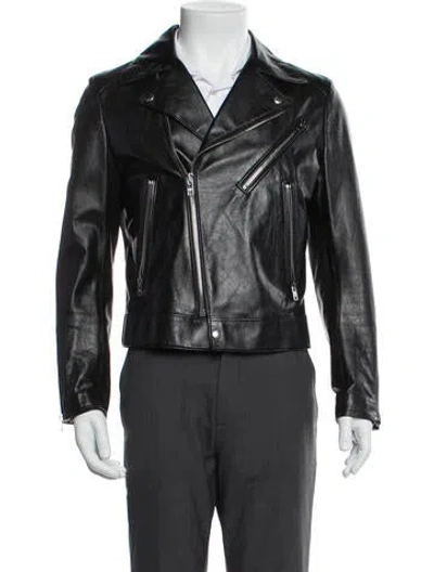 Pre-owned Celine 2019 Calfskin Moto Jacket In Black