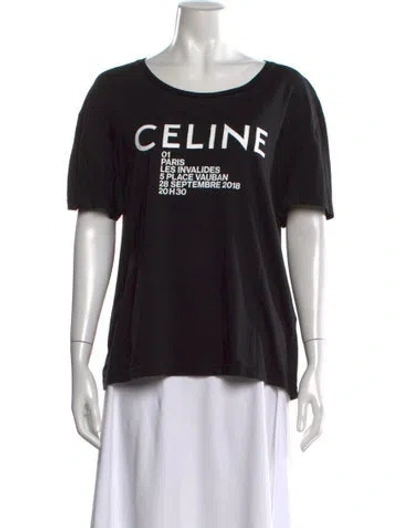Pre-owned Celine 2019 Graphic Print T-shirt In Black