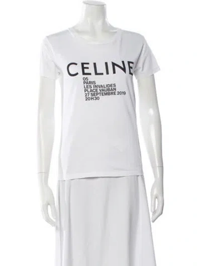 Pre-owned Celine 2019 Graphic Print T-shirt In White