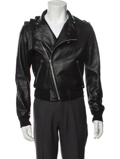 Pre-owned Celine 2019 Lambskin Moto Jacket In Black