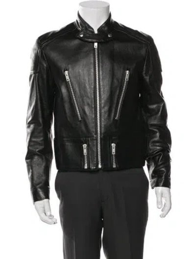 Pre-owned Celine 2019 Lambskin Moto Jacket In Black