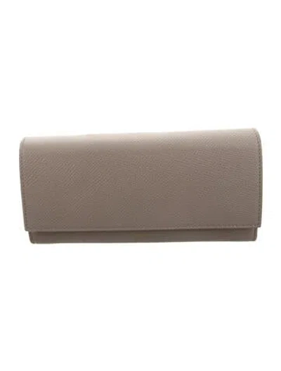 Pre-owned Celine 2019 Large Flap Continental Wallet In Grey