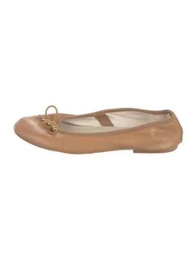 Pre-owned Celine 2019 Leather Ballet Flats In Neutral