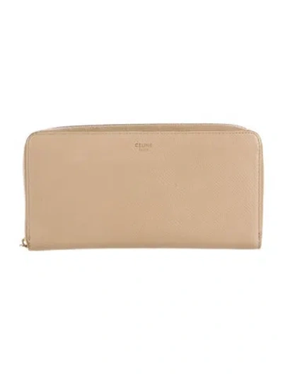 Pre-owned Celine 2019 Leather Continental Wallet In Neutral