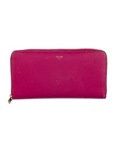 Pre-owned Celine 2019 Leather Continental Wallet In Pink