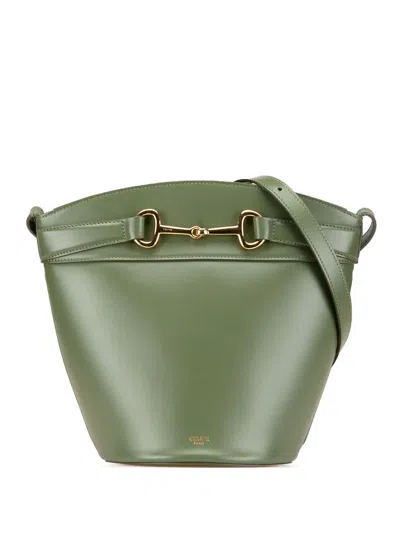 Pre-owned Celine 2019 Leather Crecy Bucket Bag In Green