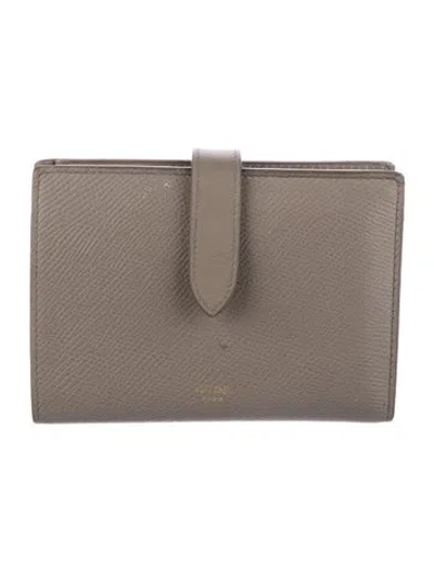 Pre-owned Celine 2019 Leather French Purse In Gray
