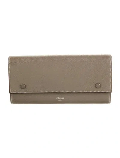 Pre-owned Celine 2019 Leather Wallet In Grey