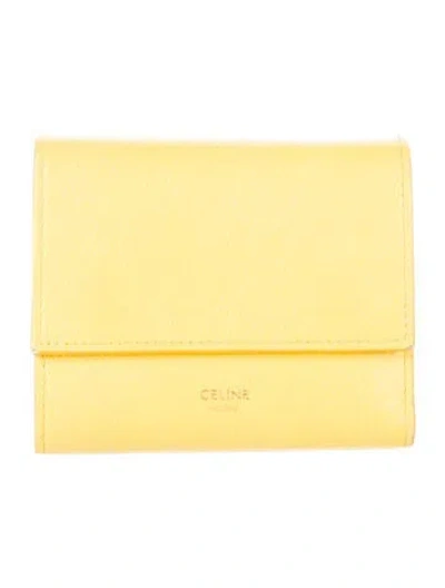 Pre-owned Celine 2019 Leather Wallet In Yellow
