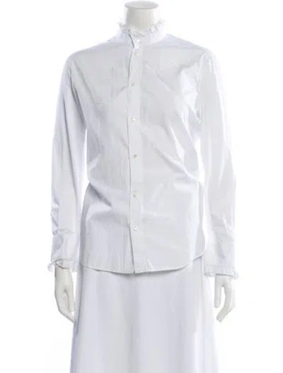 Pre-owned Celine 2019 Long Sleeve Blouse In White