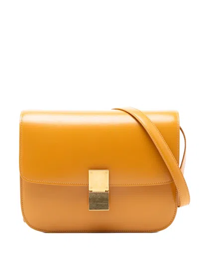 Pre-owned Celine 2019 Medium Calfskin Classic Box Crossbody Bag In Orange