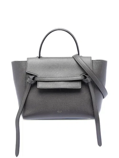 Pre-owned Celine 2019 Micro Grained Calfskin Belt Bag Satchel In Black
