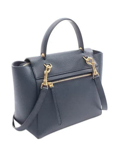 Pre-owned Celine 2019 Micro Grained Calfskin Belt Bag Satchel In Blue