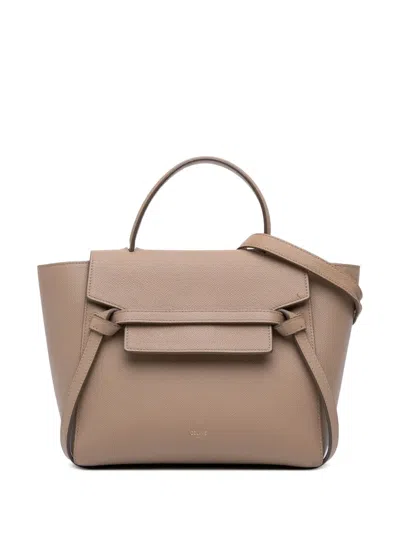 Pre-owned Celine 2019 Micro Grained Calfskin Belt Bag Satchel In Brown