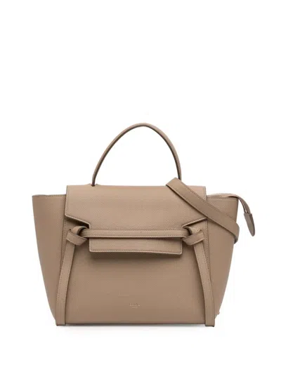 Pre-owned Celine 2019 Micro Grained Calfskin Belt Bag Satchel In Brown