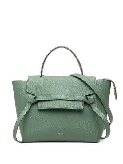 Pre-owned Celine 2019 Micro Grained Calfskin Belt Bag Satchel In Green