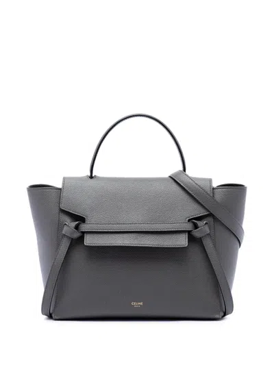 Pre-owned Celine 2019 Micro Grained Calfskin Belt Bag Satchel In Grey