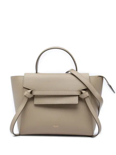 Pre-owned Celine 2019 Micro Grained Calfskin Belt Bag Satchel In Neutrals