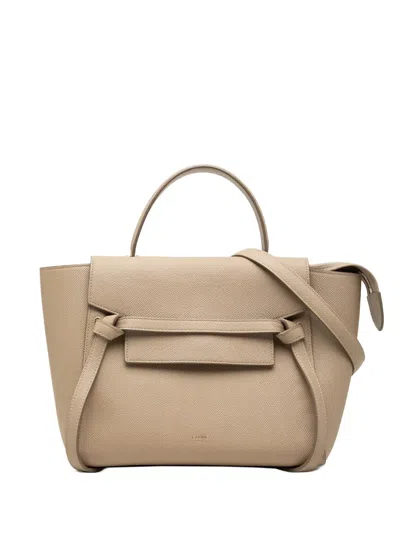Pre-owned Celine 2019 Micro Grained Calfskin Belt Bag Satchel In Neutrals