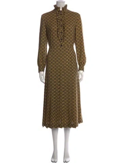 Pre-owned Celine 2019 Midi Length Dress In Neutrals