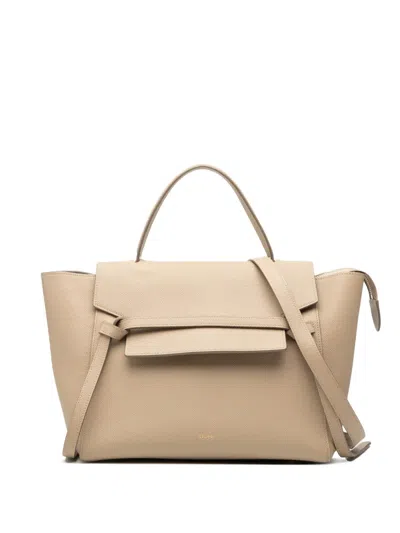 Pre-owned Celine 2019 Mini Grained Calfskin Belt Satchel In Brown