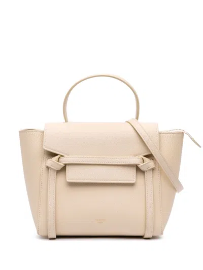 Pre-owned Celine 2019 Nano Grained Calfskin Belt Bag Satchel In Brown