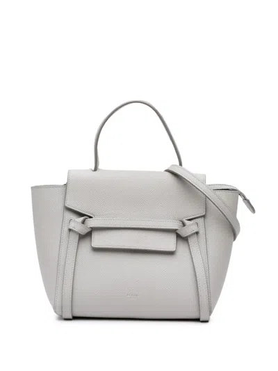 Pre-owned Celine 2019 Nano Grained Calfskin Belt Bag Satchel In Gray