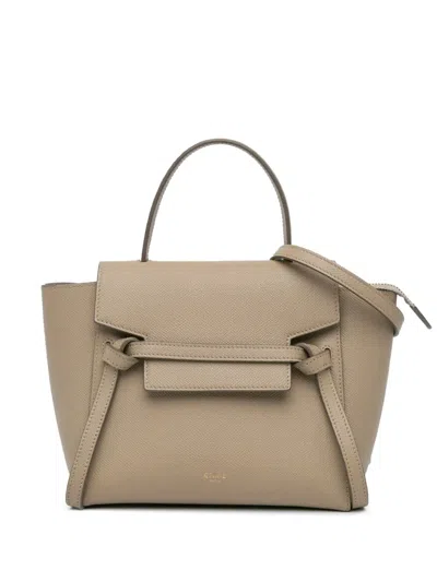 Pre-owned Celine 2019 Pico Grained Calfskin Belt Bag Satchel In Brown