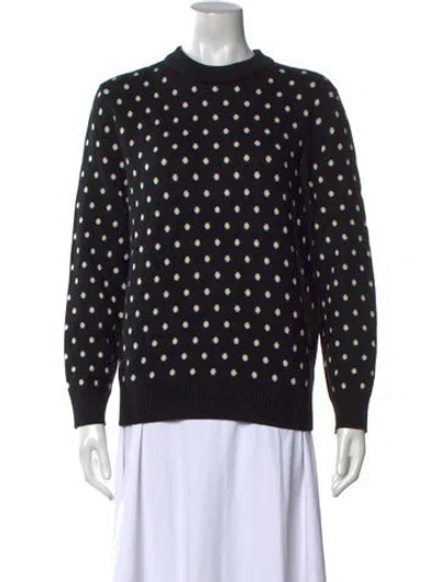 Pre-owned Celine 2019 Polka Dot Crewneck Pullover Sweater In Black