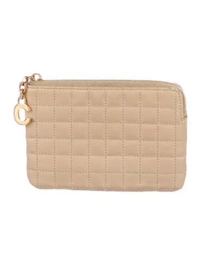 Pre-owned Celine 2019 Quilted Pattern Wallet In Neutral