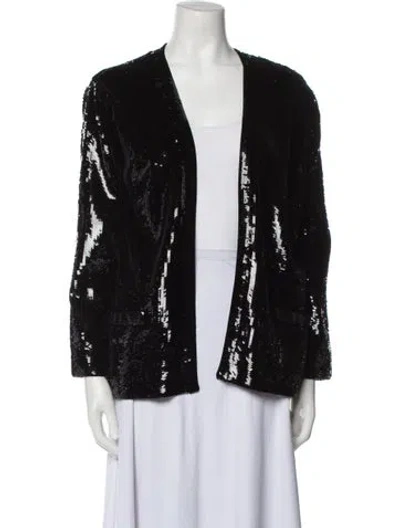 Pre-owned Celine 2019 Sequin Evening Jacket W/ Tags In Black