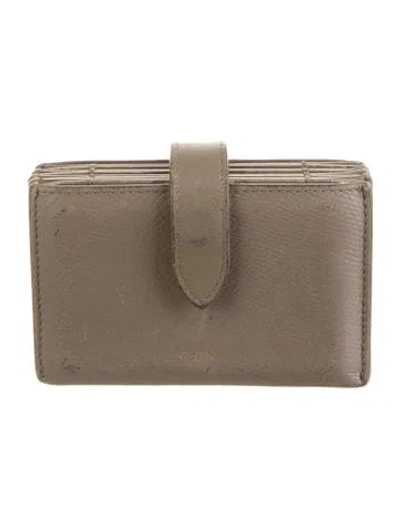 Pre-owned Celine 2019 Signature Logo French Purse In Gray