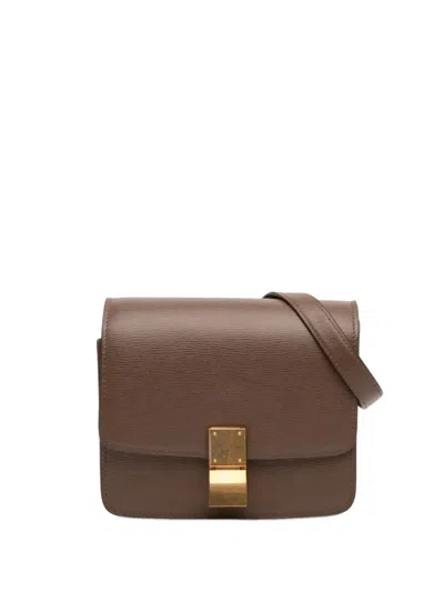Pre-owned Celine 2019 Small Calfskin Classic Box Crossbody Bag In Brown