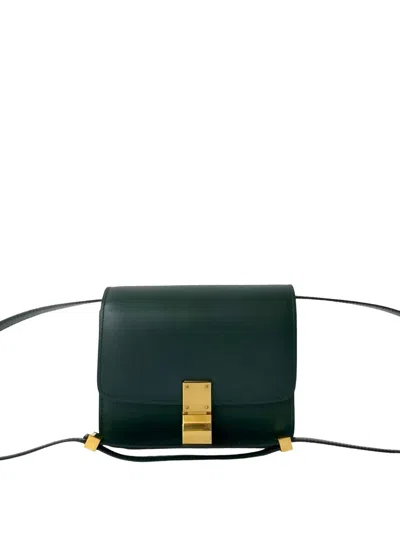Pre-owned Celine 2019 Small Calfskin Classic Box Crossbody Bag In Green