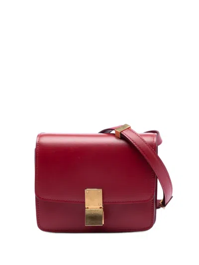 Pre-owned Celine 2019 Small Calfskin Classic Box Crossbody Bag In Red