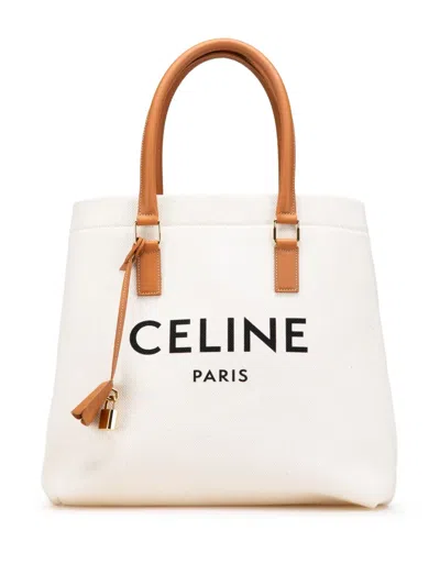 Pre-owned Celine 2019 Small Canvas Logo Print Horizontal Cabas Tote Bag