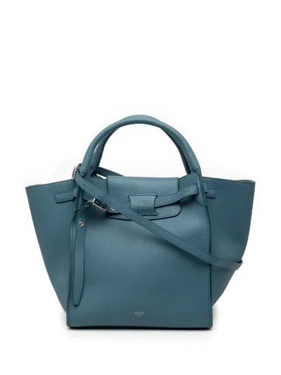 Pre-owned Celine 2019 Small Grained Calfskin Big Bag Satchel In Blue
