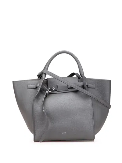 Pre-owned Celine 2019 Small Grained Calfskin Big Bag Satchel In Gray