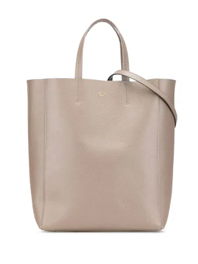 Pre-owned Celine 2019 Small Grained Calfskin Vertical Cabas Satchel In Brown