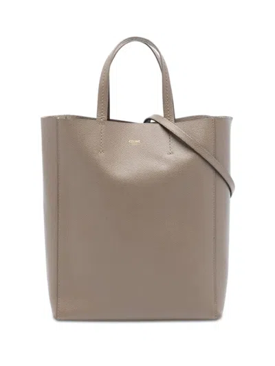 Pre-owned Celine 2019 Small Grained Calfskin Vertical Cabas Satchel In Brown
