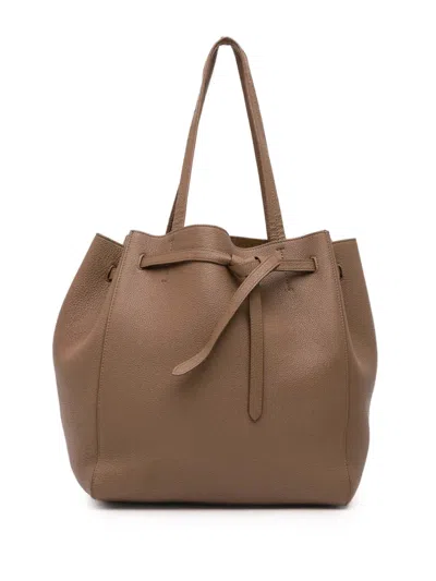 Pre-owned Celine 2019 Small Leather Phantom Cabas Tote Bag In Brown