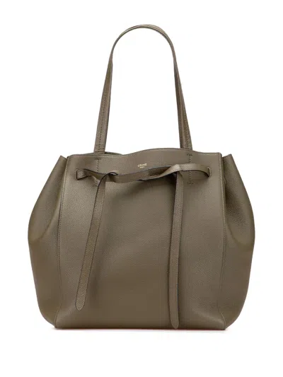 Pre-owned Celine 2019 Small Leather Phantom Cabas Tote Bag In Green