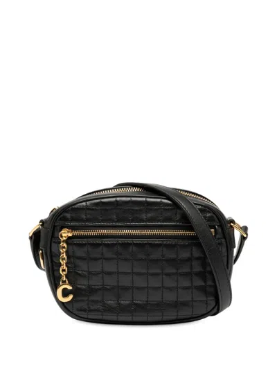Pre-owned Celine 2019 Small Quilted Calfskin C Charm Crossbody Bag In Black