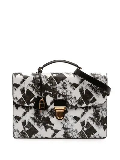 Pre-owned Celine 2019 Small Triomphe Coated Canvas Box Cartable Briefcase Business Bag In Brown